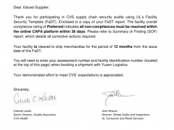 祝鴻昌堡運(yùn)動(dòng)制品（深圳）有限公司通過(guò)UL審核的CVS驗(yàn)廠(chǎng)