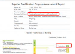 祝陽(yáng)江恒裕工貿(mào)有限公司通過(guò)WCA/SQP驗(yàn)廠(chǎng)，并取得WCA最高等級(jí)綠燈86分